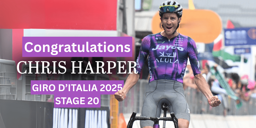 CHRIS HARPER WON  the biggest mountain stage in world cycling in the Giro d'Italia and the Cima Coppi Award.<br />
